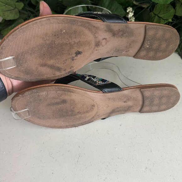 Capelli New York Beaded Thong Sandals Size 9 Brown & Multicolor - Picture 8 of 8